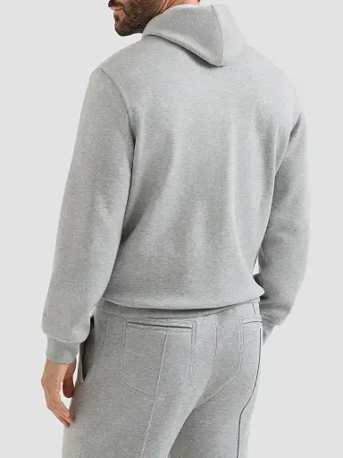 Brunello Cucinelli Men's Cotton, Cashmere and Silk French Terry Double Cloth Hooded Sweatshirt - Medium Grey | Thumbnail 3