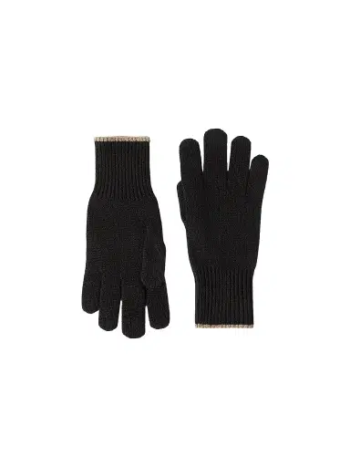Brunello Cucinelli Men's Cashmere Knit Gloves - Black | Thumbnail 1