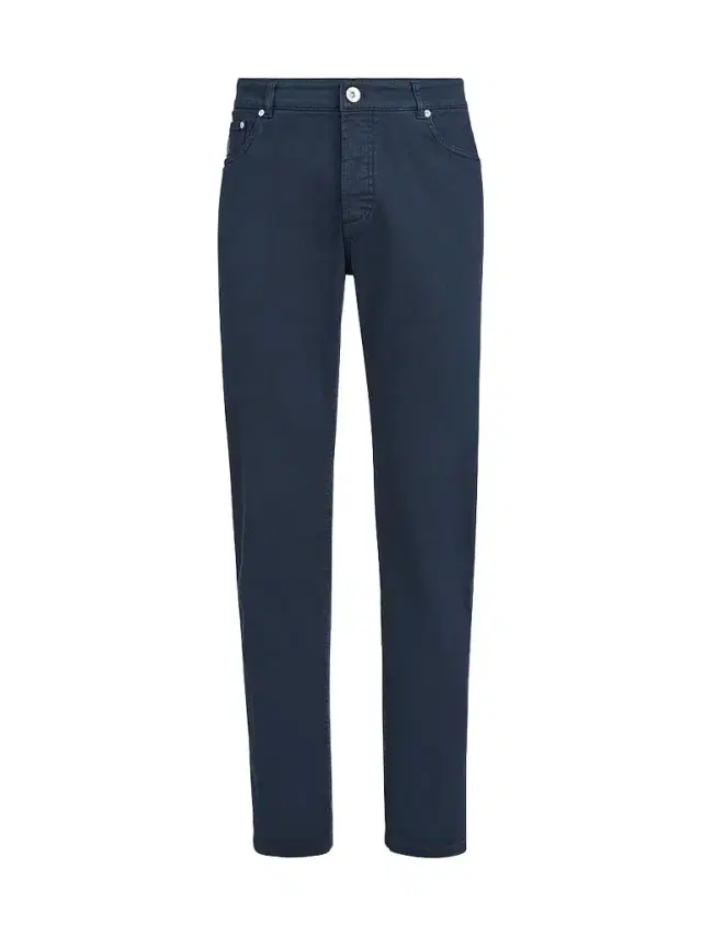 Brunello Cucinelli Men's Lightweight Denim Traditional Fit Five-Pocket Jeans - Navy Blue