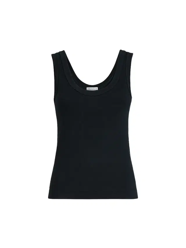 Women's Stretch Cotton Ribbed Jersey Top with Monili - Black - Size XXXXL