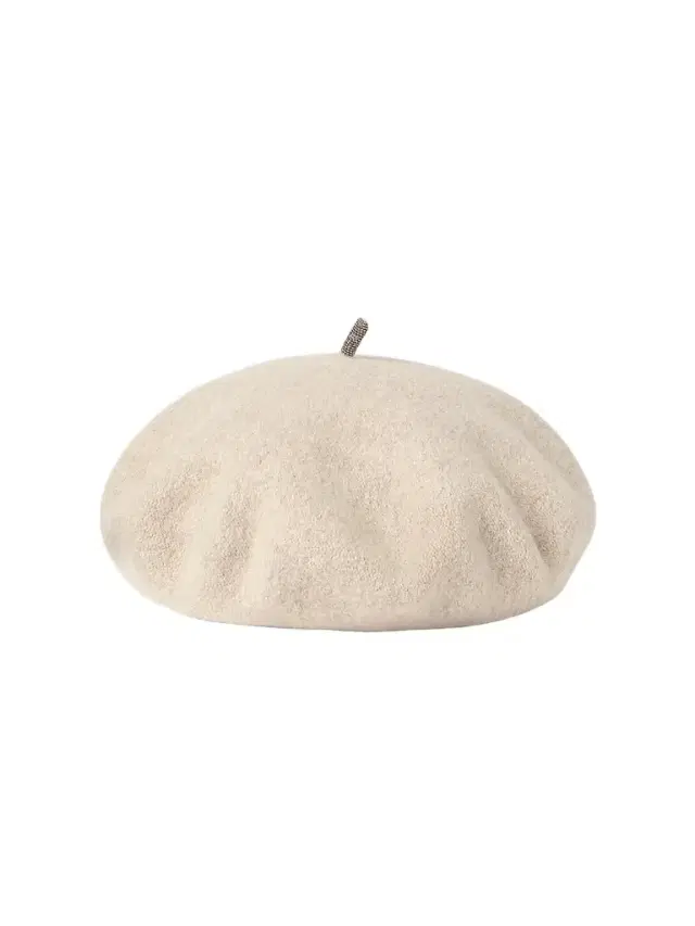 Women's Wool Beret Hat with Precious Detail - Pearl