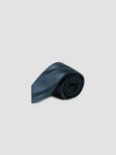 Brunello Cucinelli Men's Regimental Stripe Silk Tie - Navy Blue | Thumbnail 3