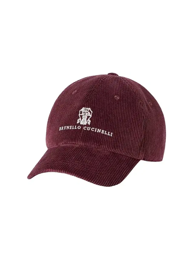 Brunello Cucinelli Men's Comfort Cotton and Cashmere Corduroy Baseball Cap - Burgundy