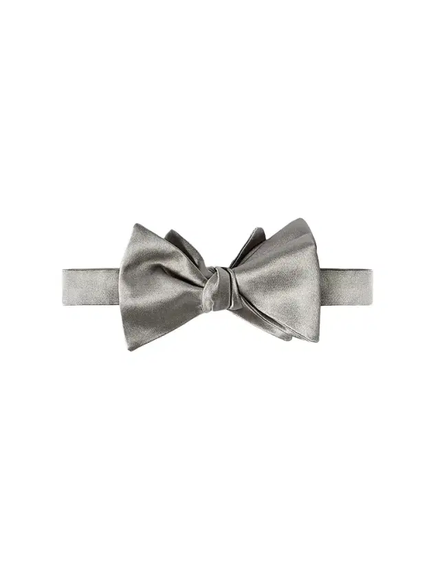 Brunello Cucinelli Men's Cotton and Silk Satin Bow Tie - Grey