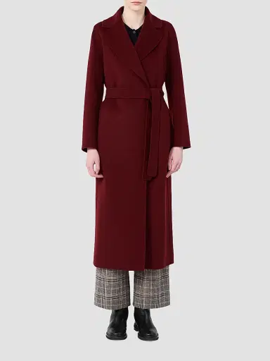 Max Mara Women's Poldo Wool Belted Wrap Coat - Bordeaux - Size 14 | Thumbnail 3 Max Mara Women's Poldo Wool Belted Wrap Coat - Bordeaux - Size 14 | Thumbnail 3