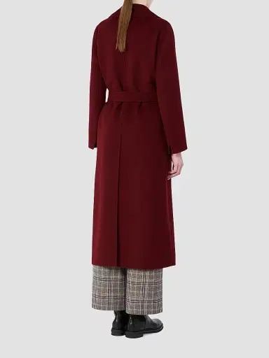 Max Mara Women's Poldo Wool Belted Wrap Coat - Bordeaux - Size 14 | Thumbnail 4 Max Mara Women's Poldo Wool Belted Wrap Coat - Bordeaux - Size 14 | Thumbnail 4