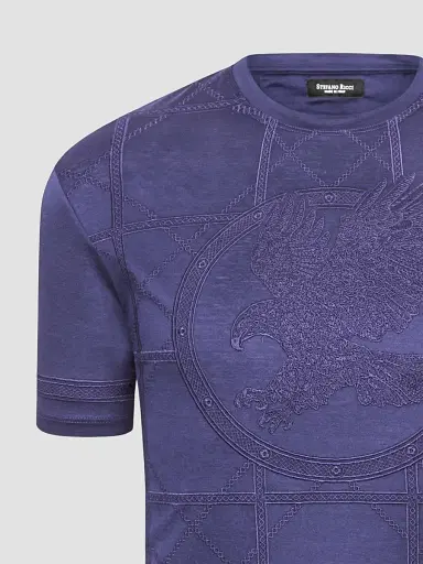 Stefano Ricci Men's Embroidered Cotton T-Shirt | Thumbnail 2 Stefano Ricci Men's Embroidered Cotton T-Shirt | Thumbnail 2