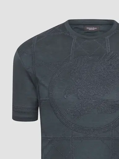 Stefano Ricci Men's Embroidered Cotton T-Shirt | Thumbnail 2