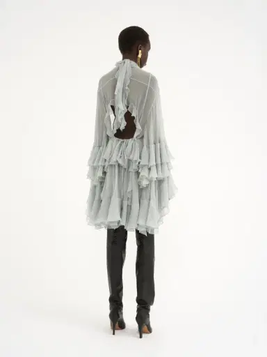 Chloé Mini ruffled dress in silk mousseline | Thumbnail 5
