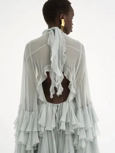 Chloé Mini ruffled dress in silk mousseline | Thumbnail 6