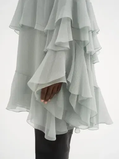 Chloé Mini ruffled dress in silk mousseline | Thumbnail 7