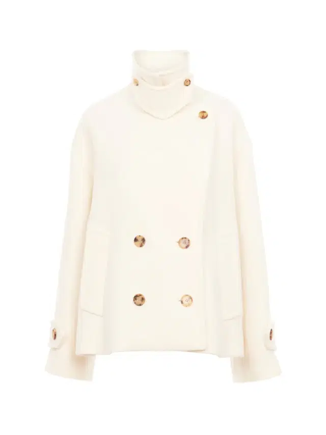 Oversized short coat in wool
