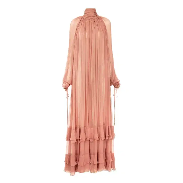 Chloé Gathered long dress in silk mousseline