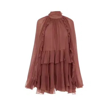 Chloé Mini cape dress in silk mousseline | Thumbnail 1