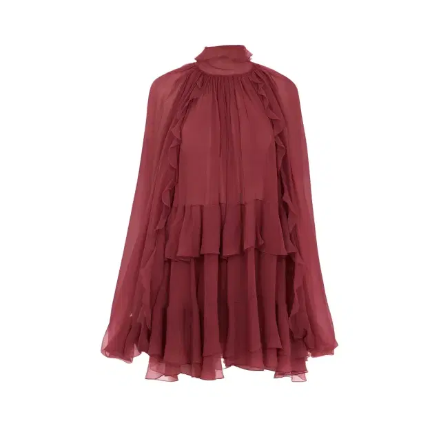 Chloé Mini cape dress in silk mousseline