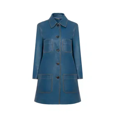 Chloé Single-breasted coat in leather | Thumbnail 1