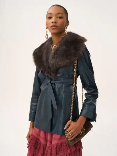 Chloé Short coat in leather | Thumbnail 4