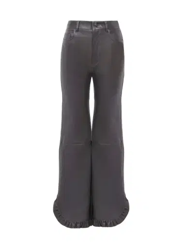 Chloé Ruffled flared pants in leather | Thumbnail 1