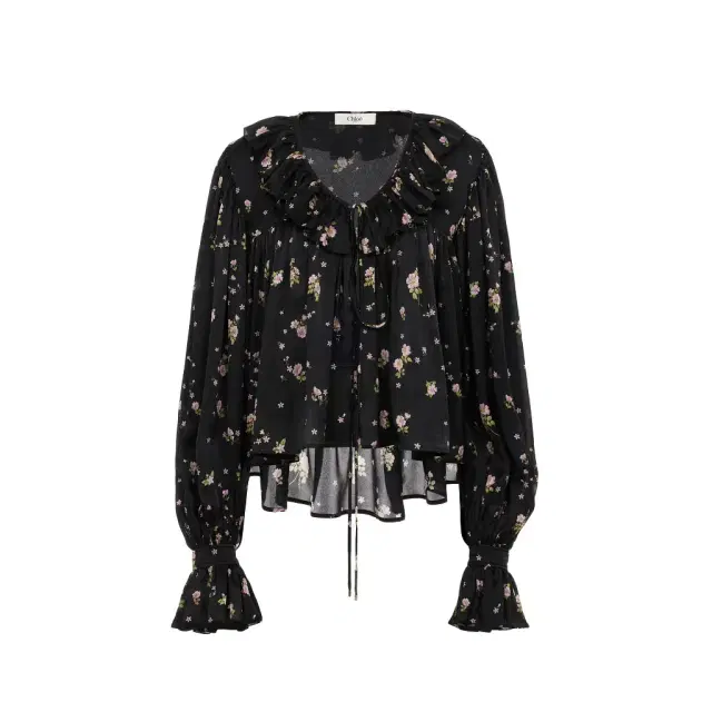 Maxi gathered ruffle top in silk charmeuse