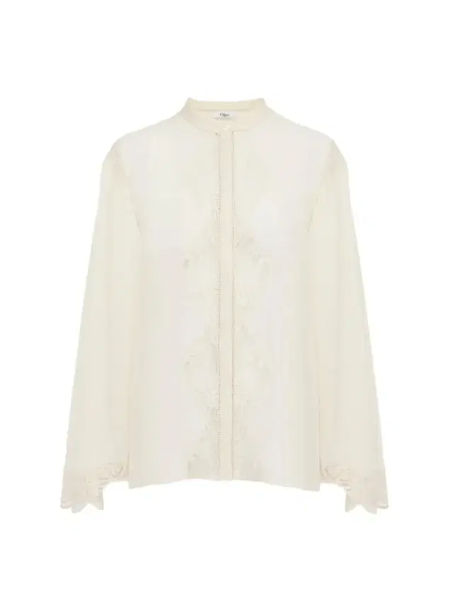 Fluid blouse in silk georgette & lace Fluid blouse in silk georgette & lace