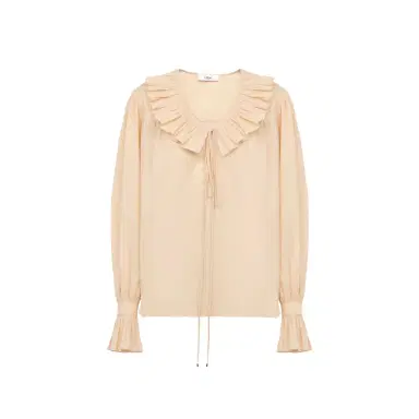 Chloé Gathered ruffle top in cotton voile | Thumbnail 1 Chloé Gathered ruffle top in cotton voile | Thumbnail 1