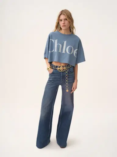 Chloé Cropped boxy logo T-shirt in cotton jersey | Thumbnail 3