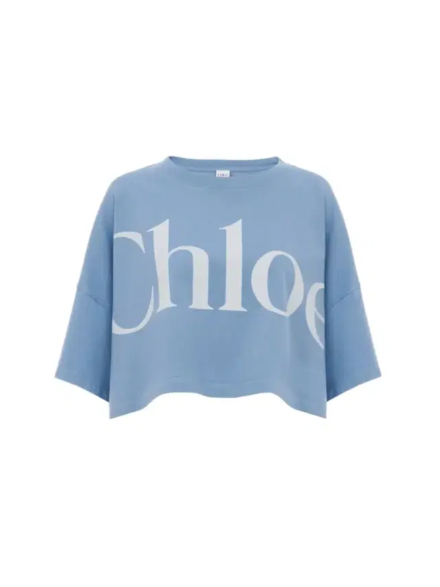 Chloé Cropped boxy logo T-shirt in cotton jersey