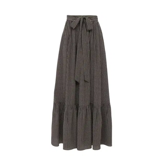 Chloé Gathered midi skirt in crêpe de chine