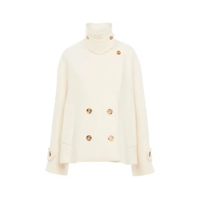 Oversized short coat in wool