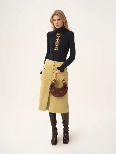 Chloé Fitted turtleneck sweater in a cotton & wool knit | Thumbnail 3