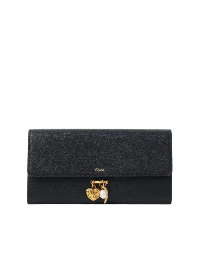 Chloé Chloé Charms long wallet with flap in grained leather