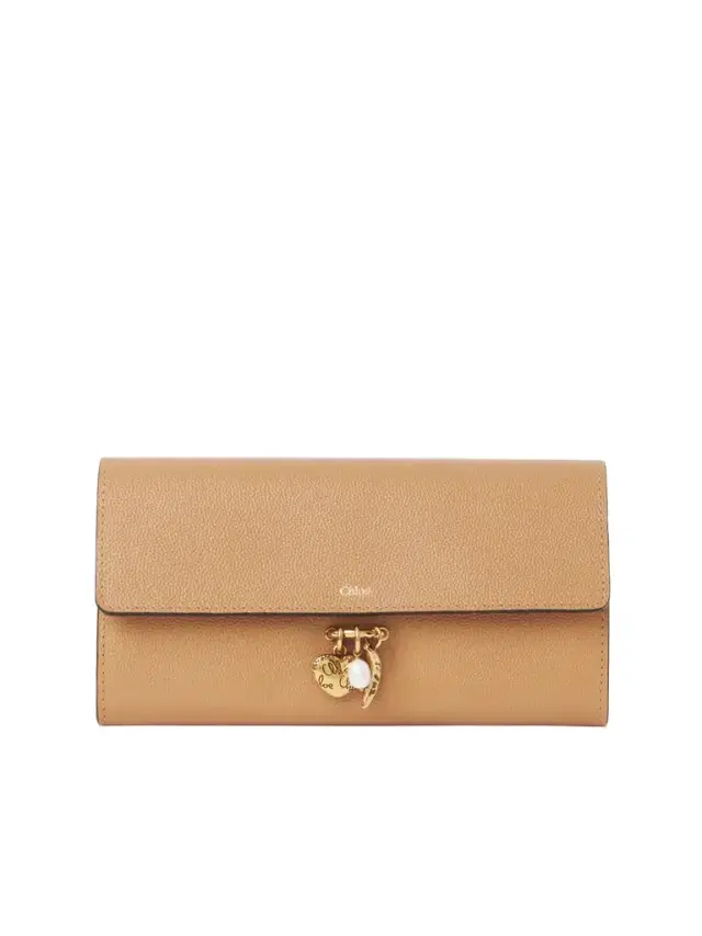 Chloé Chloé Charms long wallet with flap in grained leather
