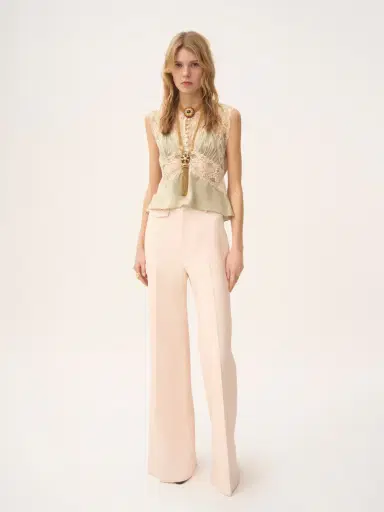 Chloé High-rise flared pants in wool gabardine | Thumbnail 4