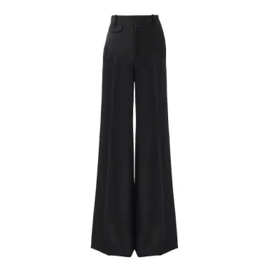Chloé High-rise flared pants in wool grain de poudre | Thumbnail 1