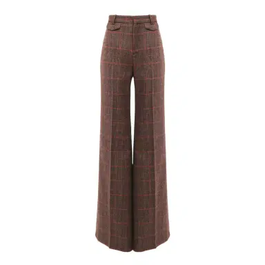 Chloé High-rise flared pants in wool check | Thumbnail 1 Chloé High-rise flared pants in wool check | Thumbnail 1