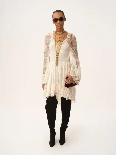 Chloé Scoop-neck mini dress in embroidered lace | Thumbnail 3