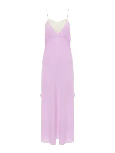 Chloé Thin-strap midi dress in crêpe de chine & lace | Thumbnail 2