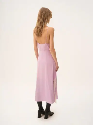 Chloé Thin-strap midi dress in crêpe de chine & lace | Thumbnail 5