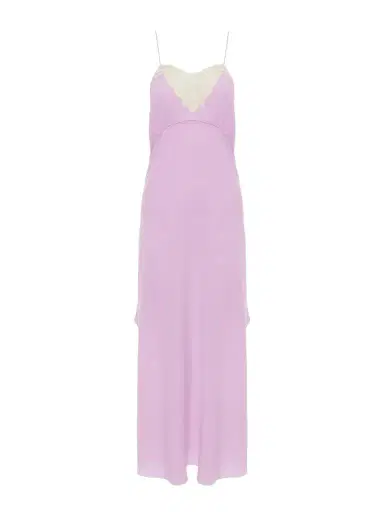 Chloé Thin-strap midi dress in crêpe de chine & lace | Thumbnail 1