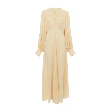 Chloé Ruched long dress in silk jacquard | Thumbnail 1