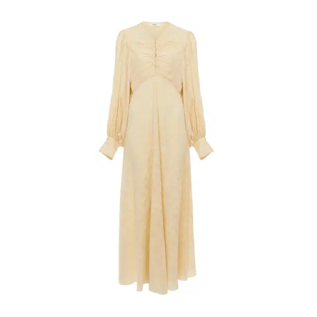 Chloé Ruched long dress in silk jacquard