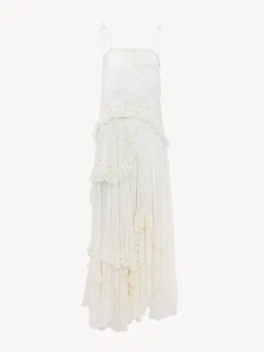 Chloé Thin-strap long dress in embroidered lace | Thumbnail 2