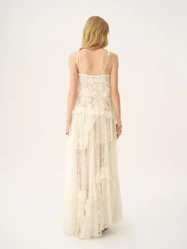 Chloé Thin-strap long dress in embroidered lace | Thumbnail 5