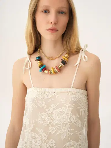 Chloé Thin-strap long dress in embroidered lace | Thumbnail 6