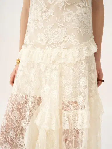 Chloé Thin-strap long dress in embroidered lace | Thumbnail 7