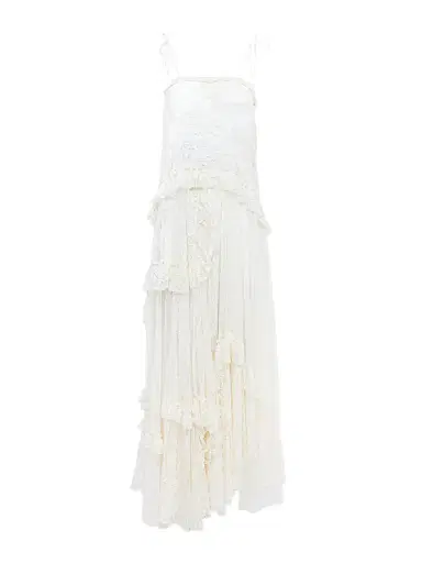 Chloé Thin-strap long dress in embroidered lace | Thumbnail 1