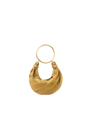 Chloé Mini Bracelet Hobo bag in suede leather & snakeskin | Thumbnail 1