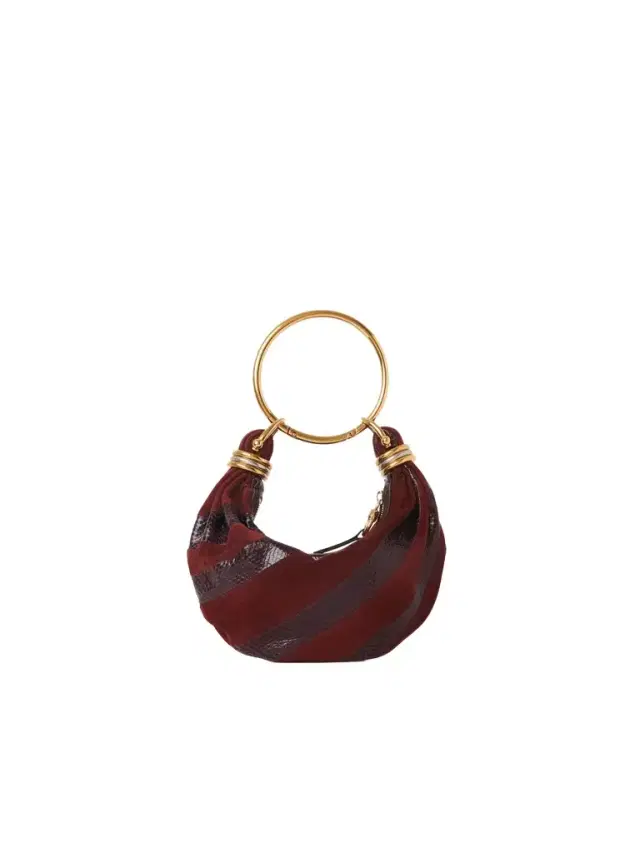 Chloé Mini Bracelet Hobo bag in suede leather & snakeskin