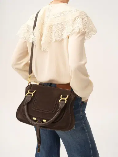 Chloé Small Marcie bag in suede leather | Thumbnail 4
