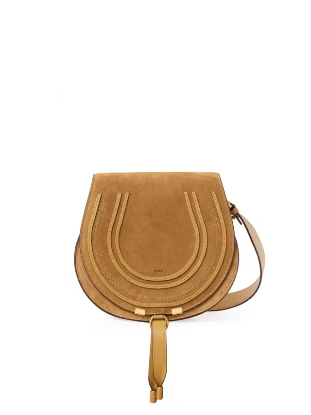 Chloé Marcie saddle bag in suede leather